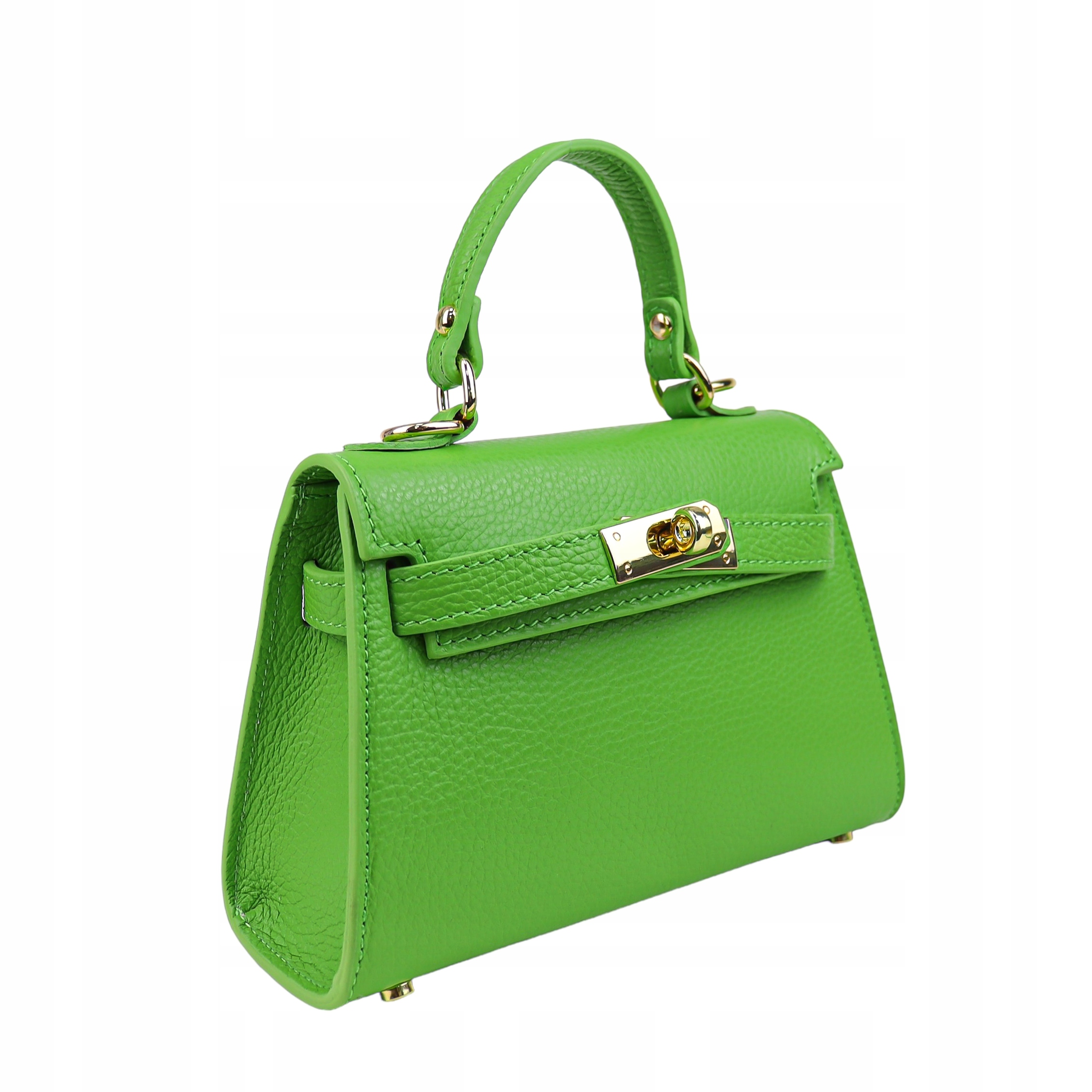 Torebka Damska Kuferek, licowa skóra Emily Limonka Model Emily