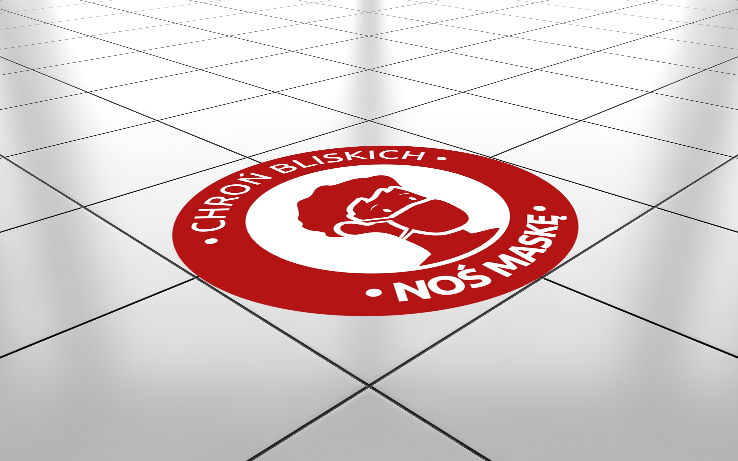 NAKLEJKA NA PODŁOGĘ 40cm NOŚ MASKĘ Kod producenta alejestudio_bhp