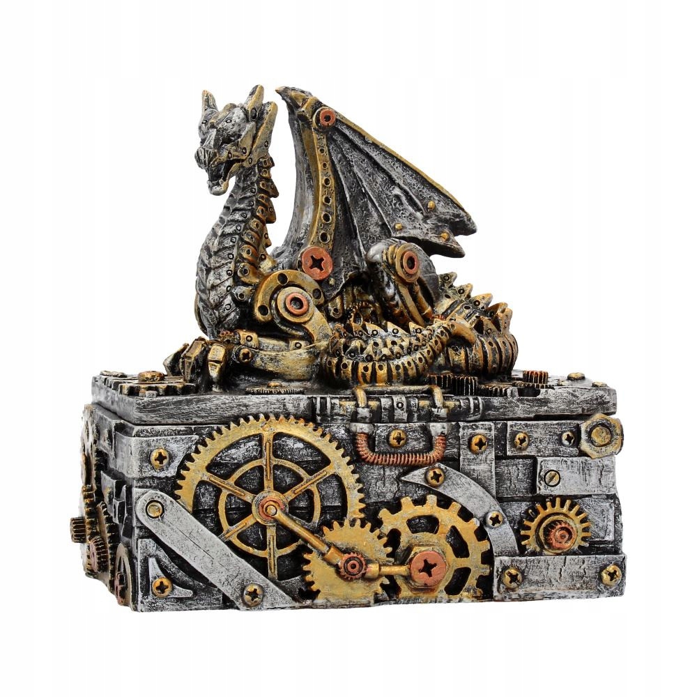 Krabička Steampunk Dragon (tarot, minerály, šperky)