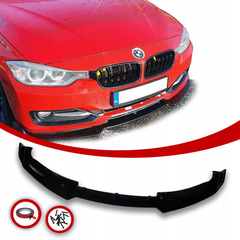 Bmw F30/F31 Nástavec Spliter Obyčejný Nárazník 2012-2015 Přední Černý Lesk