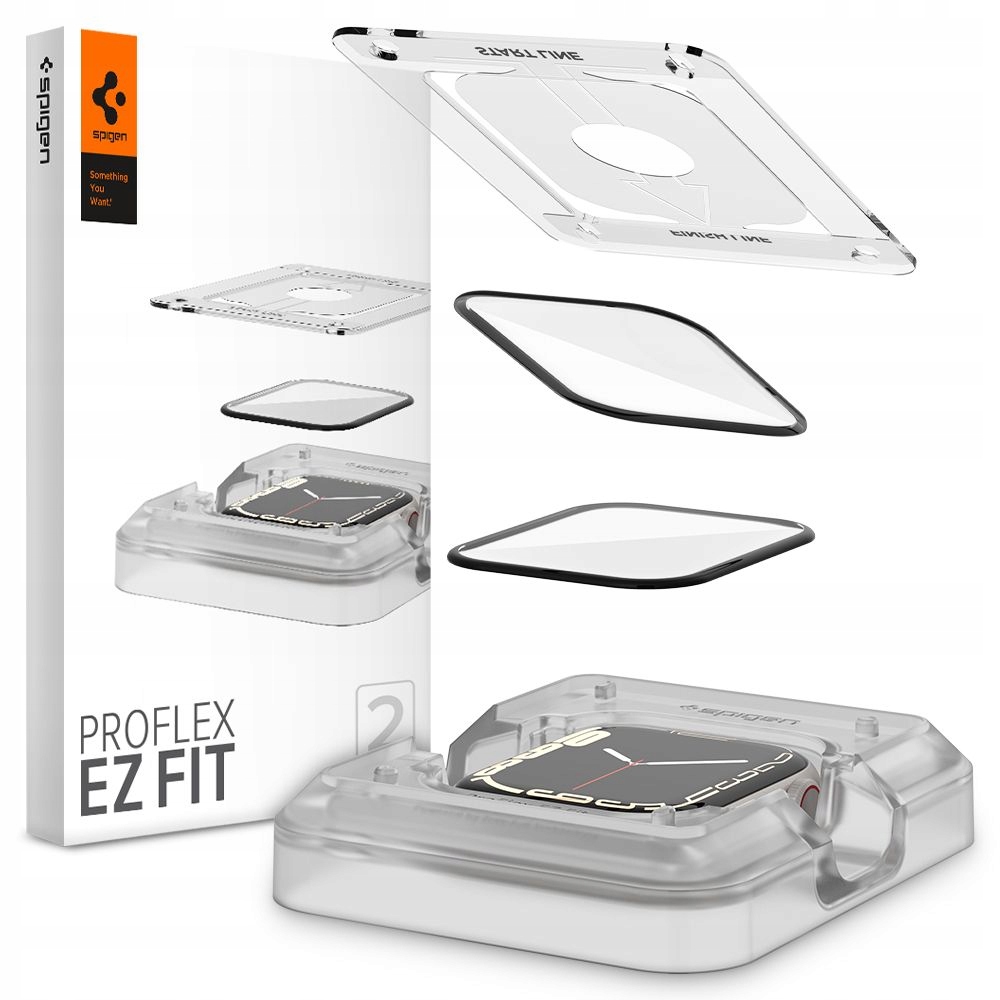 Spigen Proflex Ez Fit – Sklo pro Apple Watch 8 7 45 mm (2 ks)