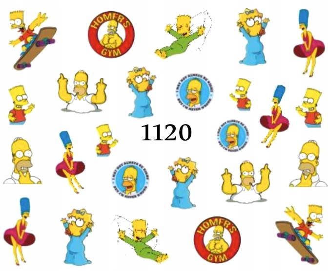 

Naklejki wodne na paznokcie The Simpsons 1120