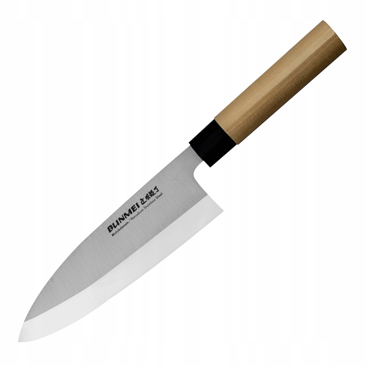 Bunmei Japonský ľavý ostrý kuchynský nôž Deba na filetovanie 19,5 cm