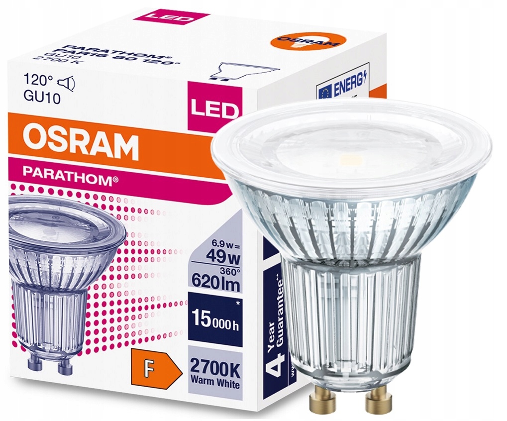 

Osram reflektor Led PAR16 6.9W 2700K GU10 120°
