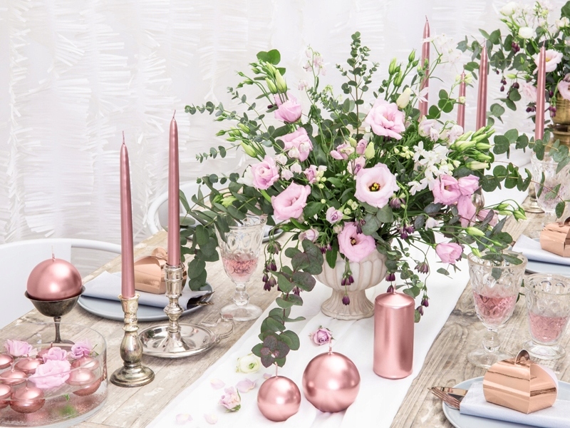 PŁYWAJĄCE ŚWIECE ŚWIECZKI WESELE ROSE GOLD Różowe Rodzaj świece