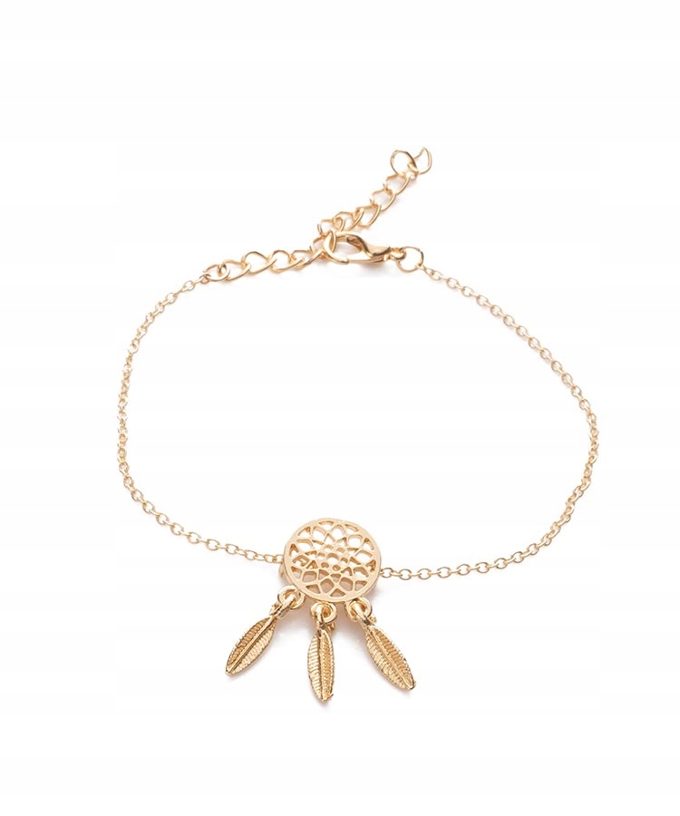 

Bransoletka łapacz snów złota