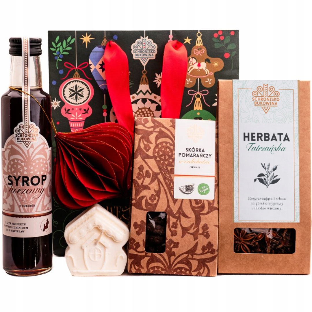 Levně Dárková sada Schronisko Bukowina svíčka sirup pomerančová kůra
