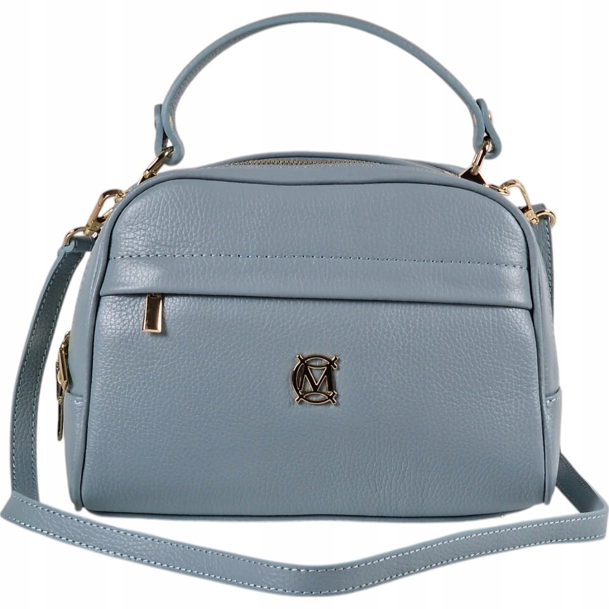 Massimo Contti kabelka kufřík kabelka přes rameno přírodní kůže modrá