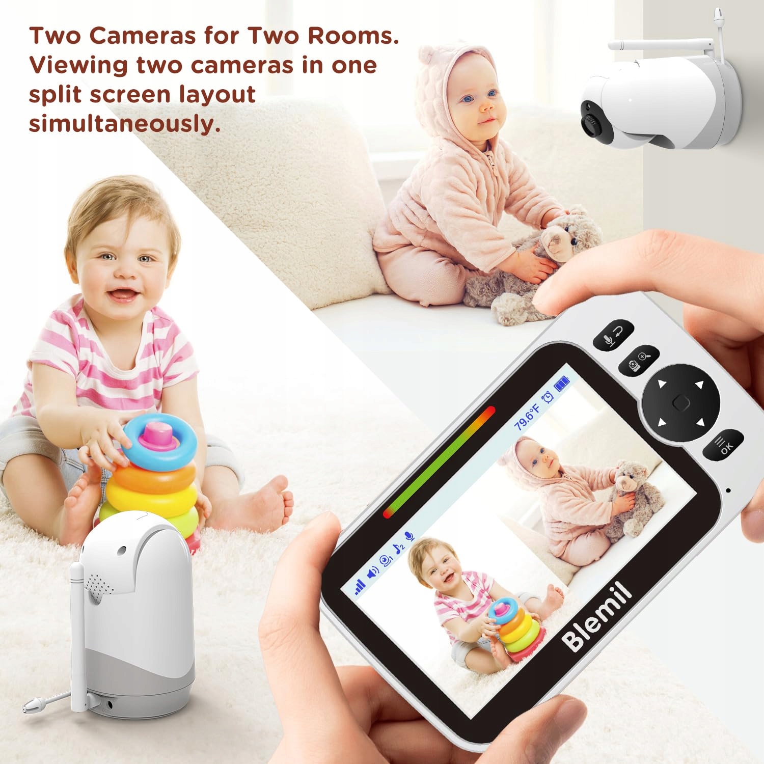 VTECH Niania Elektroniczna Kamera Audio 30h Bateria 5 Calowy Ekran — miniatura 7