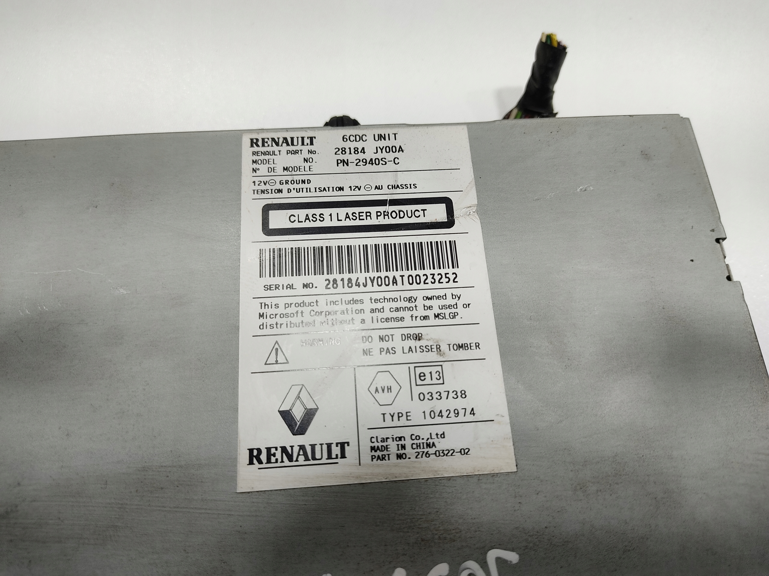 FABRYCZNE RADIO CD RENAULT KOLEOS UND 28184JY00A 28184 JY00A 2008-2013