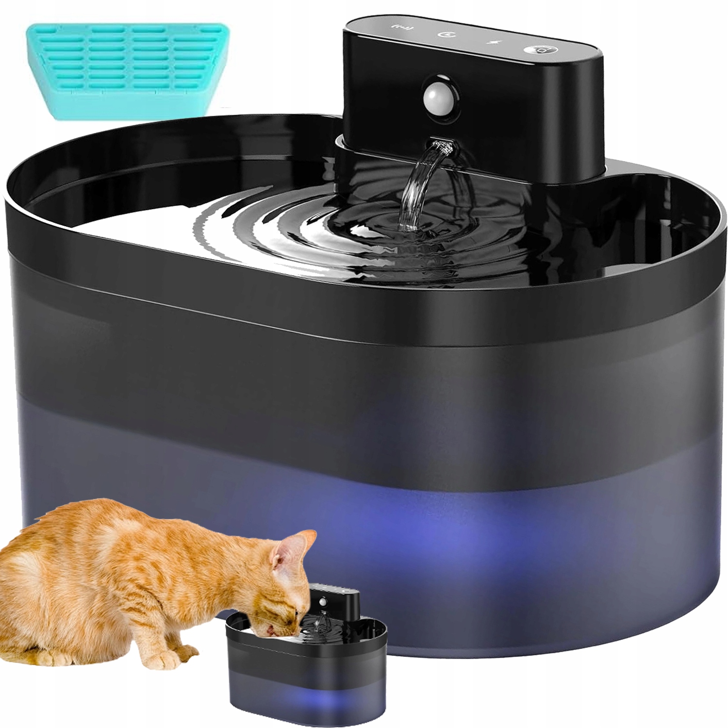 Levně Napáječka Fontána Pro Kočky Psa Vodní Miska 2,2L Vodopádový Čistící Filtr