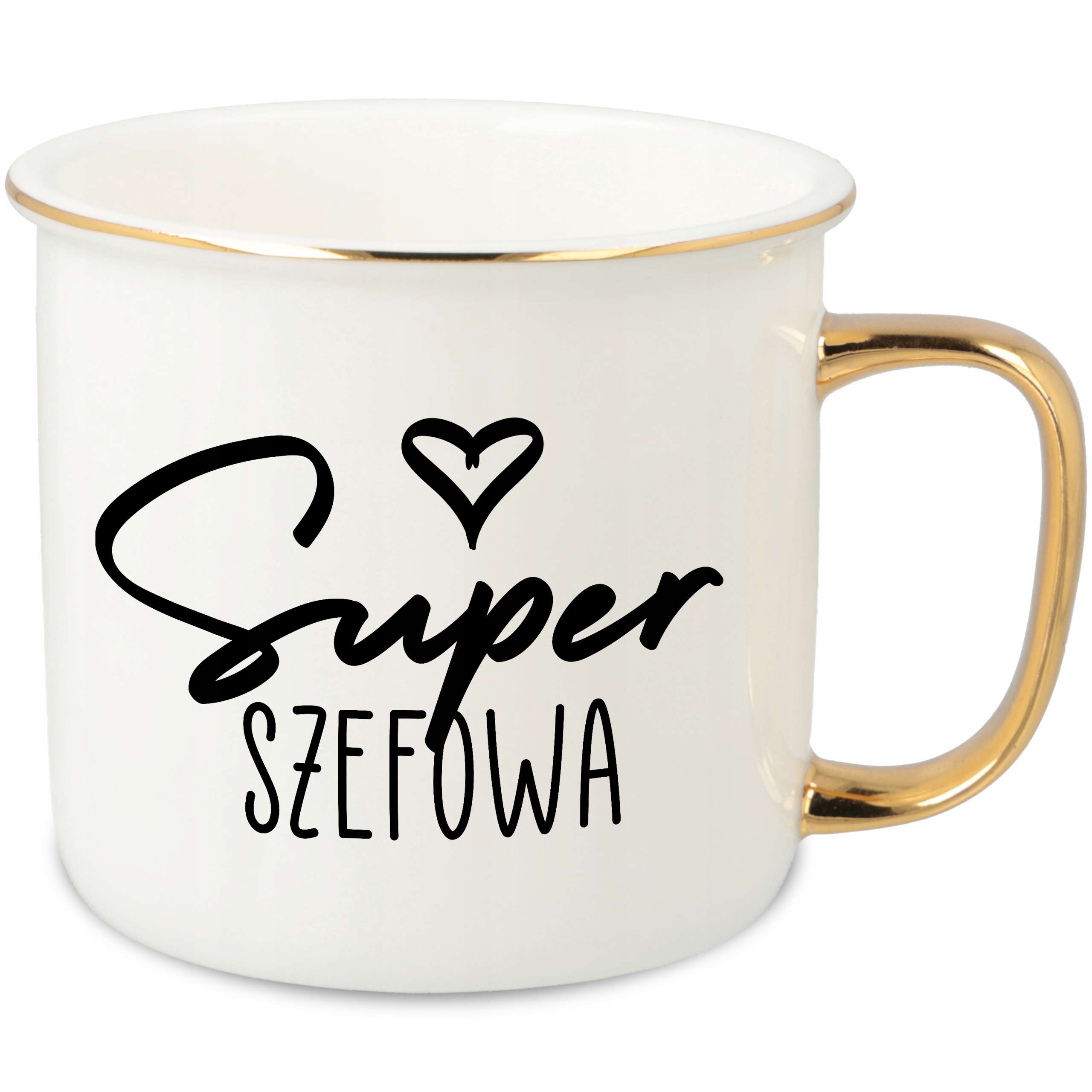 Hrnek Ucho Forma Zlatý Porcelánový Retro 280ML Dárek Pro Šéfkuchaře Wz