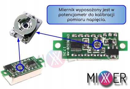 Mini Woltomierz miernik LED 0-100V DC Niebieski Rodzaj cyfrowy