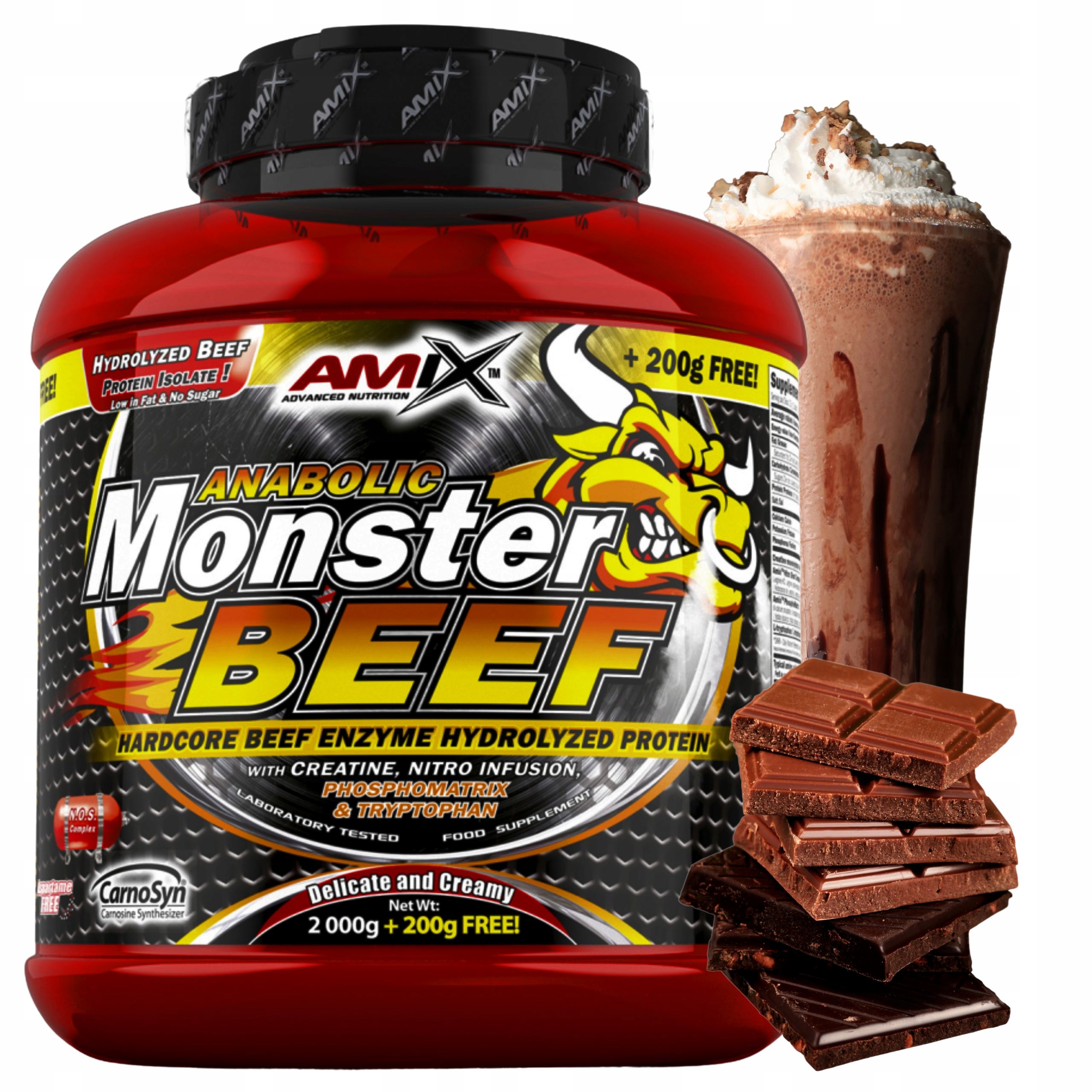 Amix Anabolic Monster Beef Prot Bílkoviny 2.2 kg Čokoláda Hydro Beef