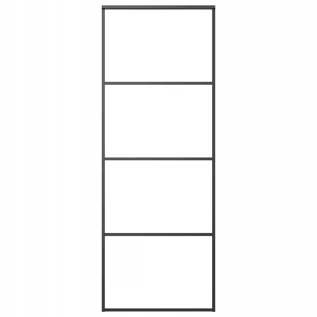 Posuvné dveře černé 76 x 205 cm matné sklo sklo, hliníkový rám