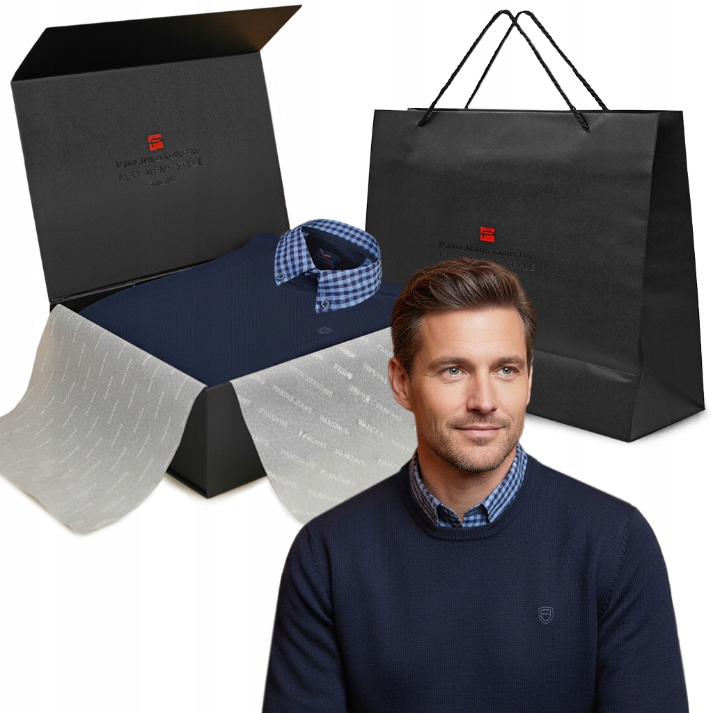 Pánský prémiový set – košile a svetr, elegantní dárek pro muže XL