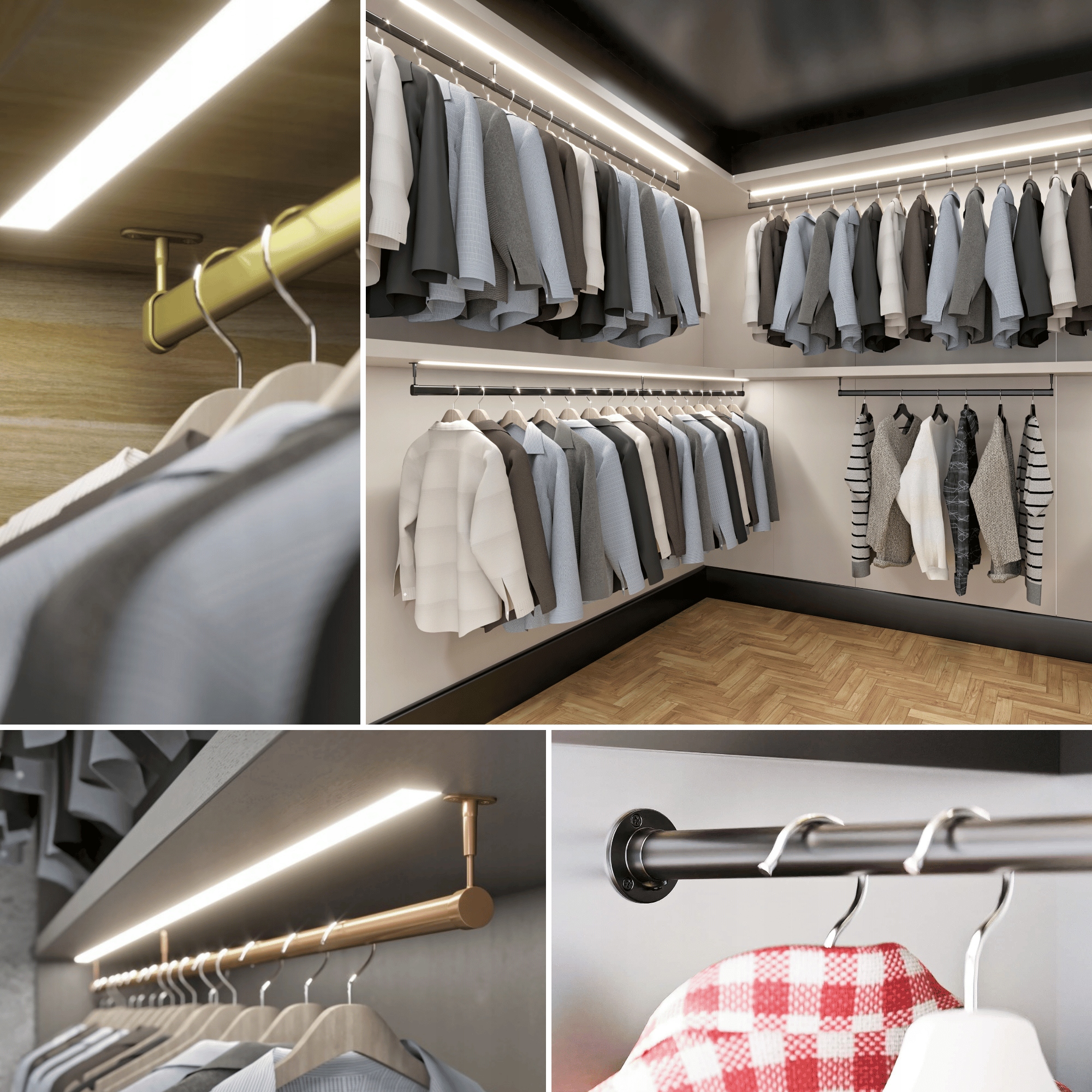 Czarny drążek na ubrania fi25mm rura 148cm + 2 rozety Kod producenta Drążek Classic PRO II 148 cm czarny