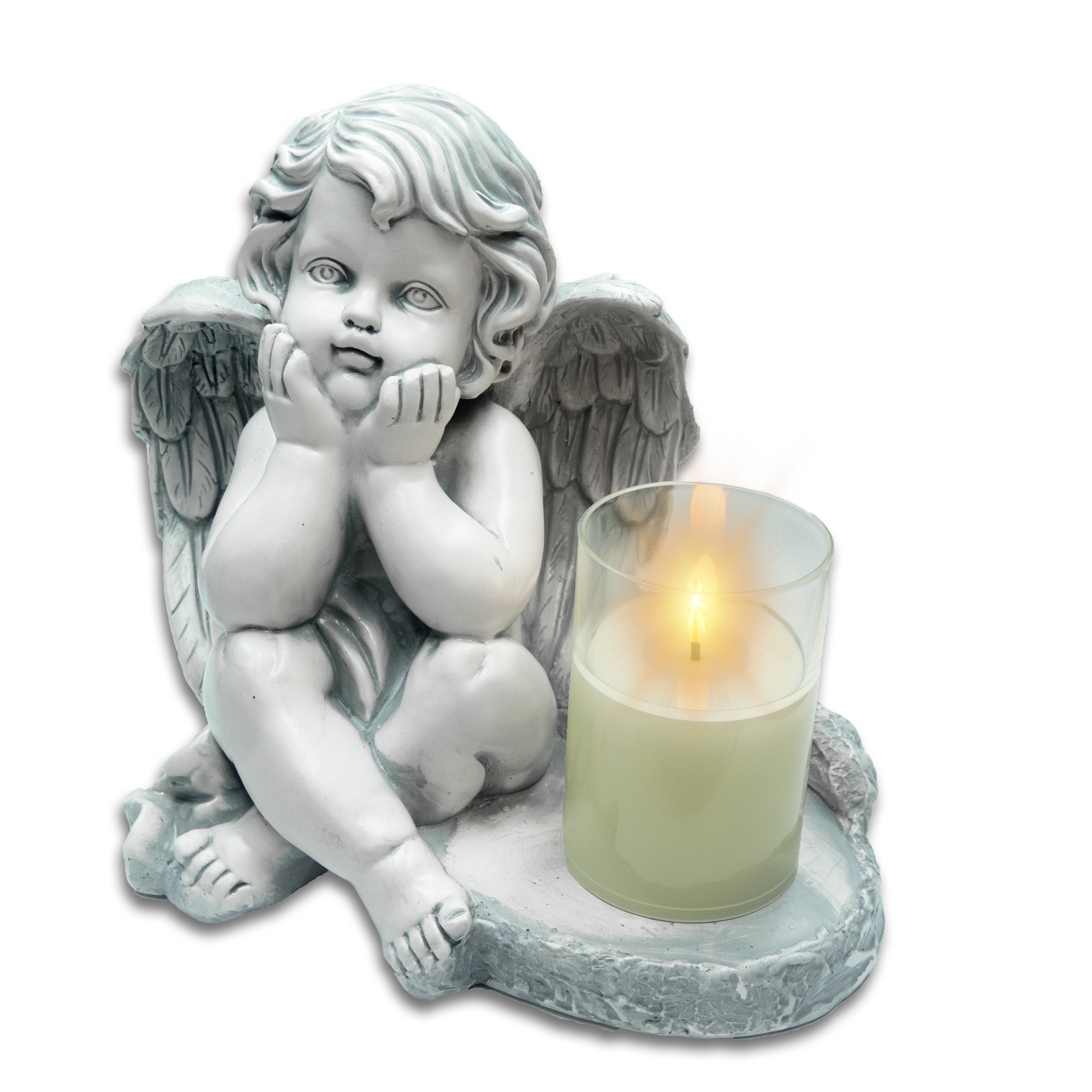 ZNICZ GIPSOWA FIGURKA NAGROBNA LAMPA LED 3XAAA Marka Decortrend