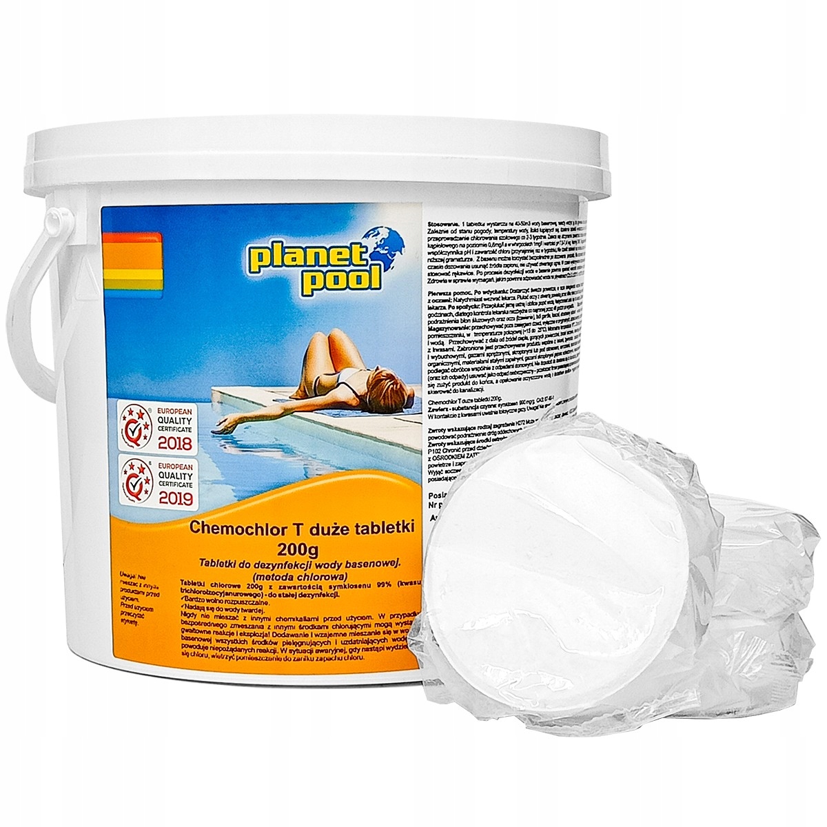 Chemochlor T tabletki chlor do basenu Spa tabletki z chlorem 200g Duże 3kg