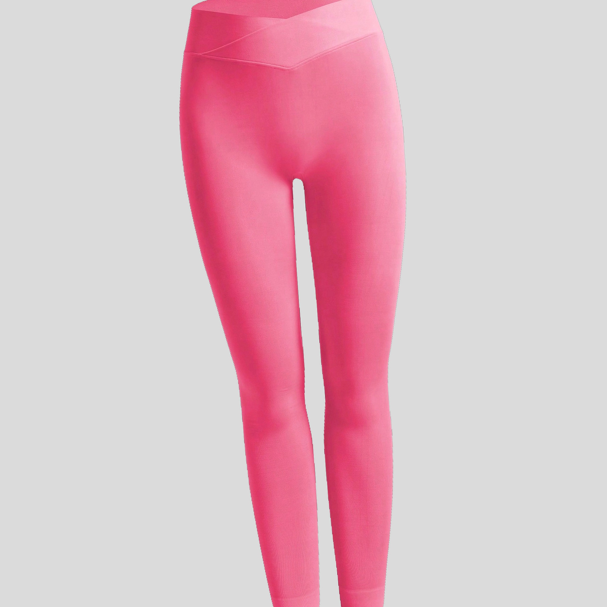 Legginsy Sportowe Treningowe Asymetryczna Talia Różowe Shein S 36