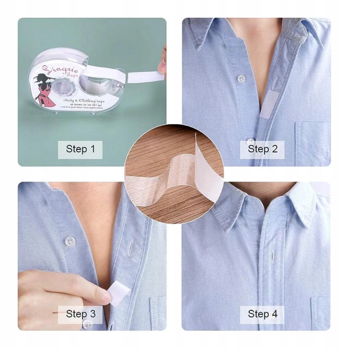 SPECJALNA TAŚMA BEZBARWNA DO UBRAŃ CIAŁA SKÓRY DWUSTRONNA PLASTRY ROLKA 5M Linia regular