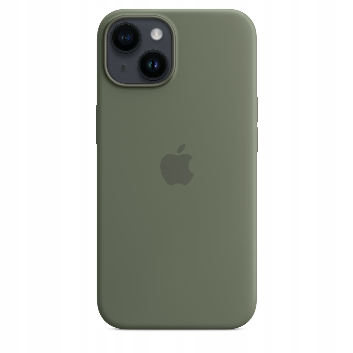 Silikonový kryt Magnetický iPhone 14 Olive olivový Hedvábně