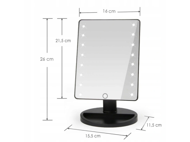 LUSTERKO DO MAKIJAŻU LED PODŚWIETLANE POWIĘKSZAJĄCE LED LAMPKI ŚWIATEŁKAUSB Kod producenta lus7029