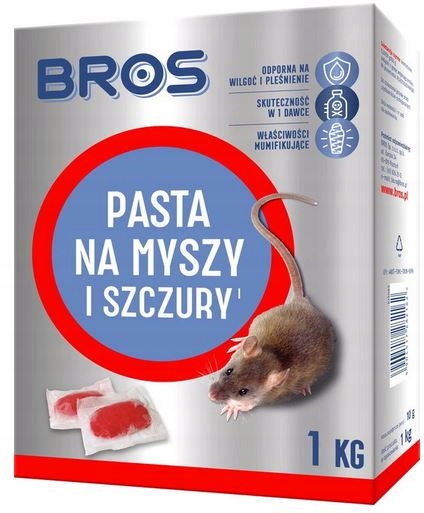 

Bros Na Myszy Pasta 1KG Trutka Szczury Gryzonie