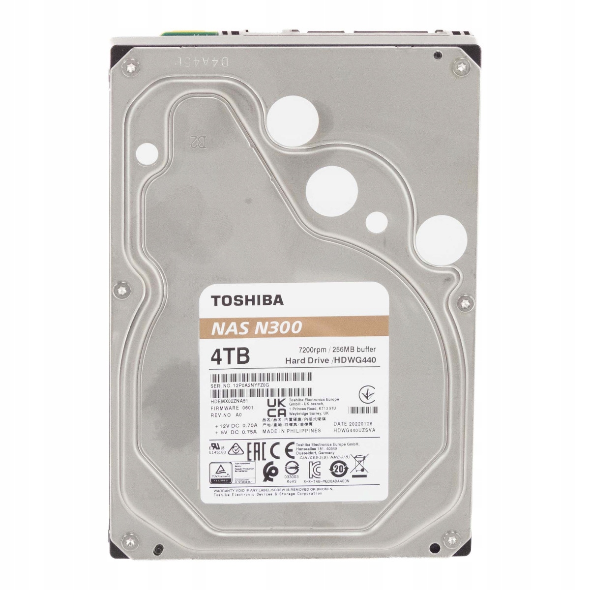 Toshiba Nas N300 4TB 7.2K 256MB Sata III 3.5'' HDWG440UZSVA