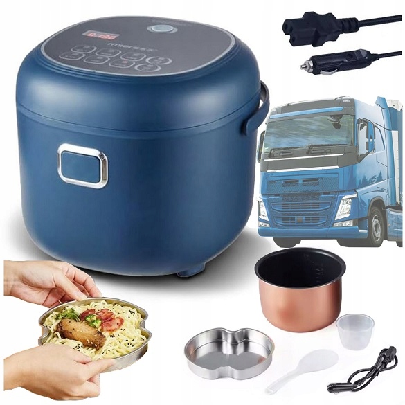 Kuchenka ryżowar Multicooker przenośny Turystyczny 2l 200W 12V 24V tir Bus