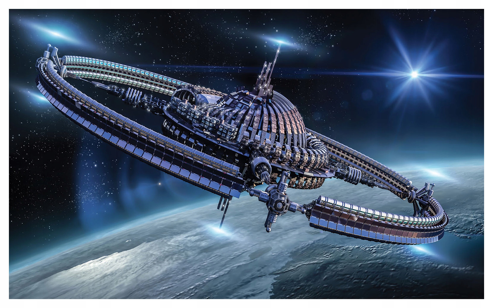 Fototapeta Vesmírná stanice Země z okna vinylová 312x219 lepidlo