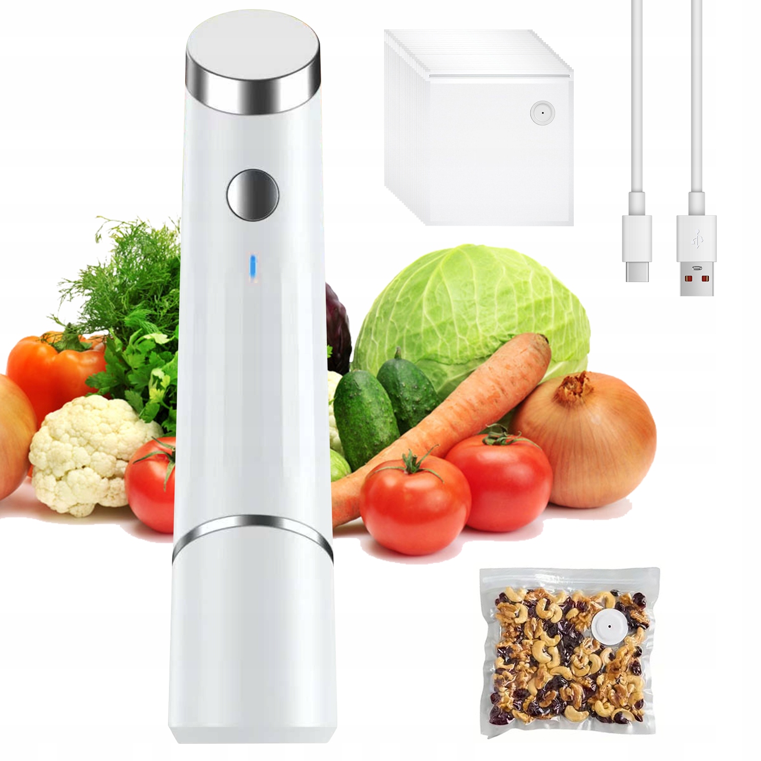 Levně Automatická Svářečka Pro Vakuové Balení S 20 Sáčky Usb 1200 Mah