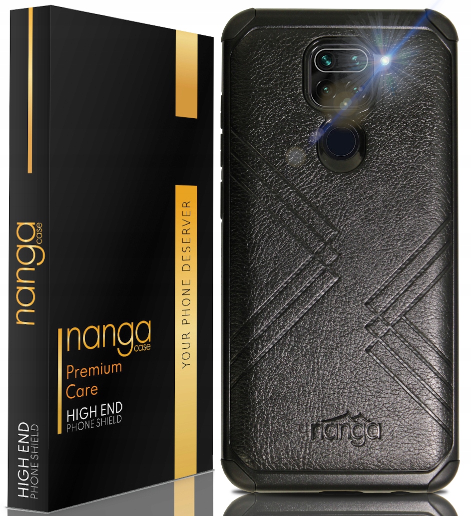 

Etui Ze Skóry Pancerne Biznes Do Redmi Note 9 Blac