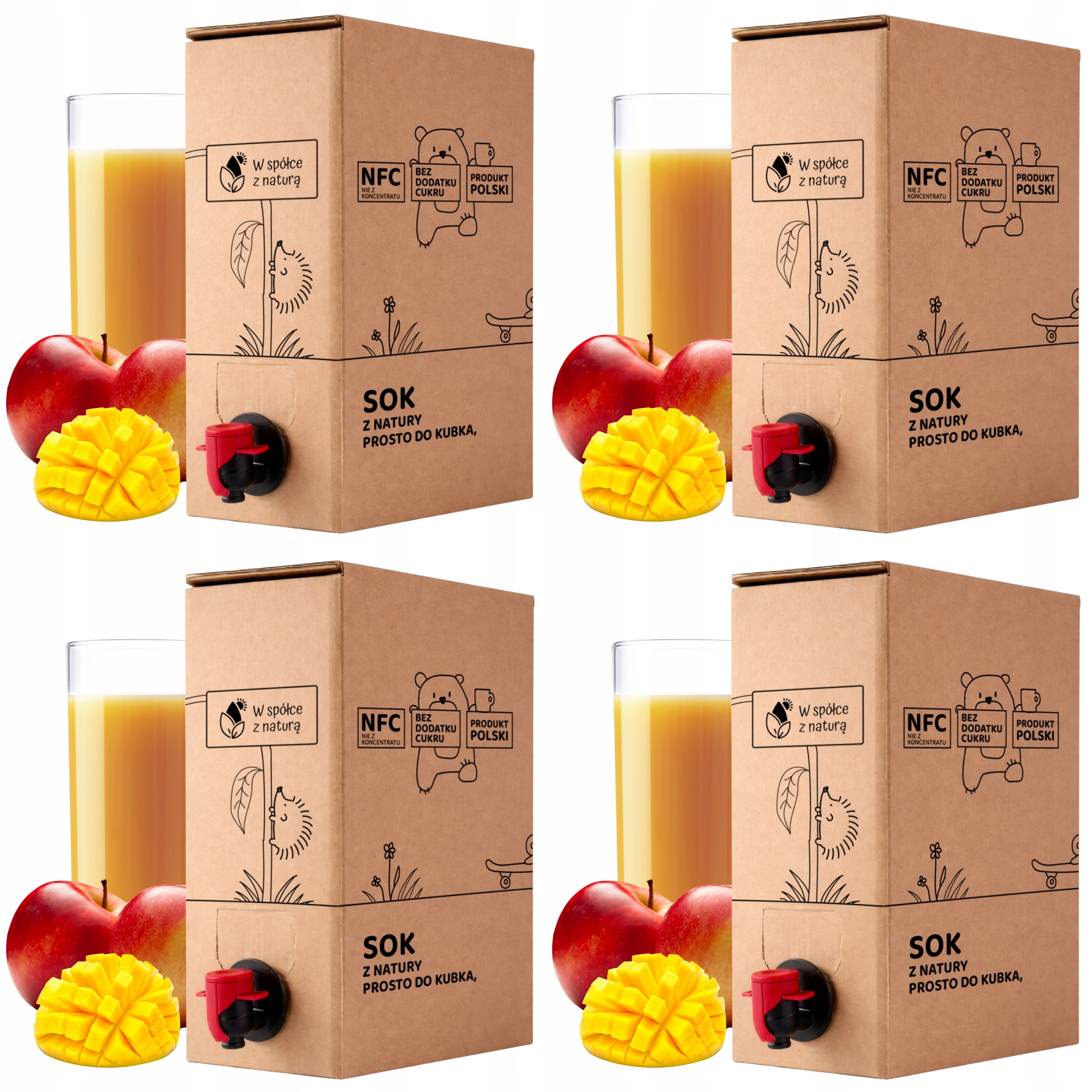 Sok z Jabłek i Mango 5l 100% Nfc Sok Jabłko-Mango 5l Bez Dodatków zestaw