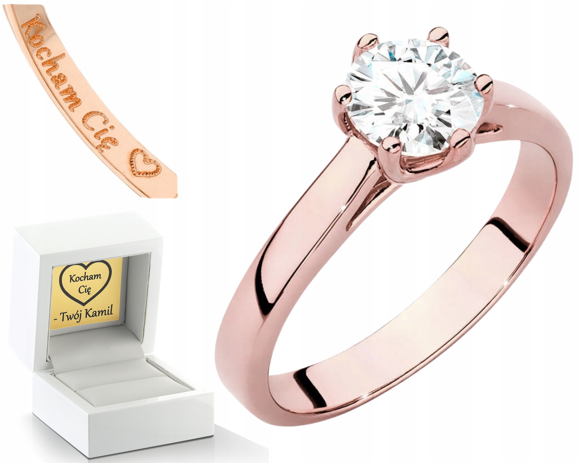 Růžové Zlato Prstýnek Diamant Lab Jako Dárek Drť 585 14K