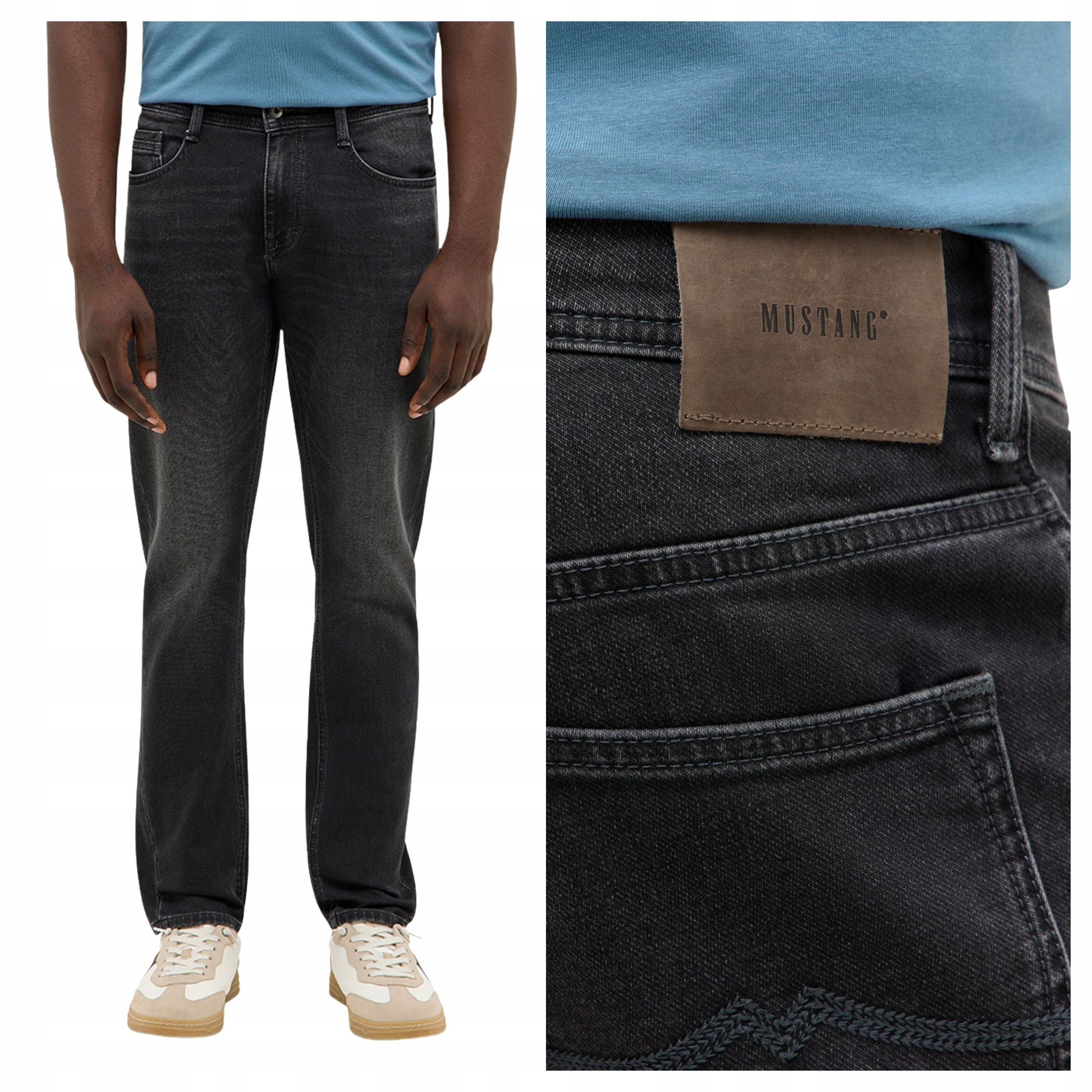 Pánské džíny Mustang Oregon Slim Černé Denim Přiléhavé W31 L32