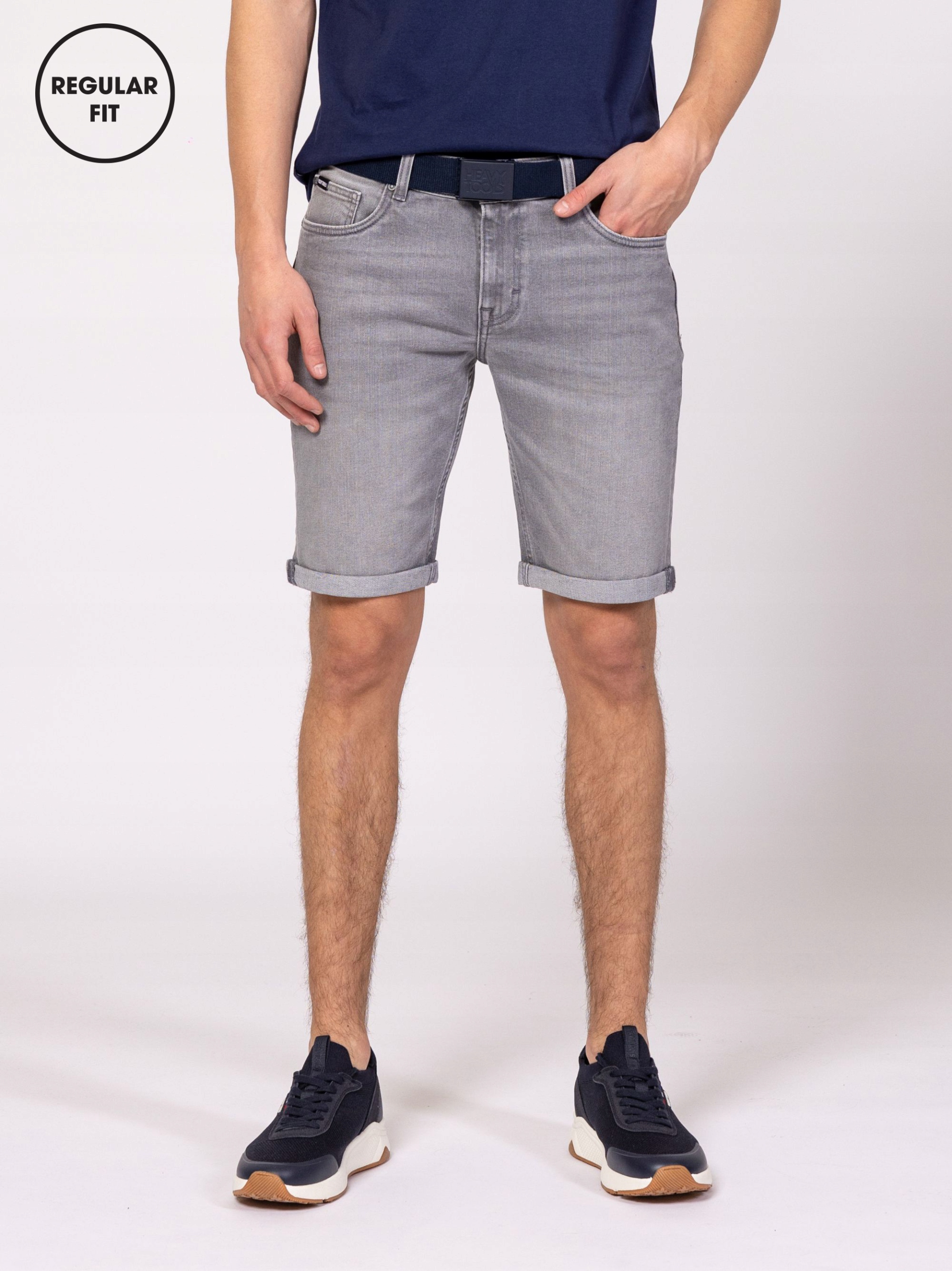 Heavy Tools Pánské Krátké Kraťasy Džínové Šortky Šedé Warren XL