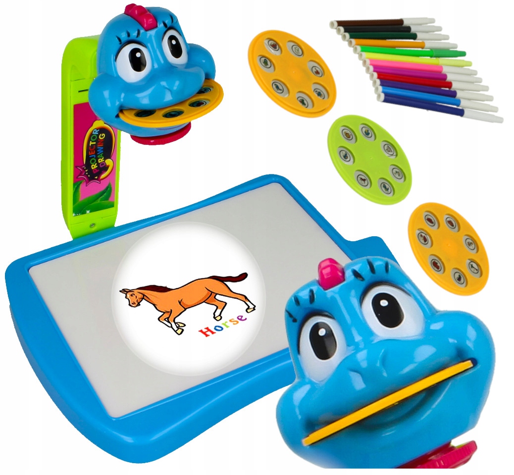 PROJEKTOR RZUTNIK DO NAUKI RYSOWANIA MALOWANIA ze slajdami x21 mazakami Płeć chłopcy dziewczynki