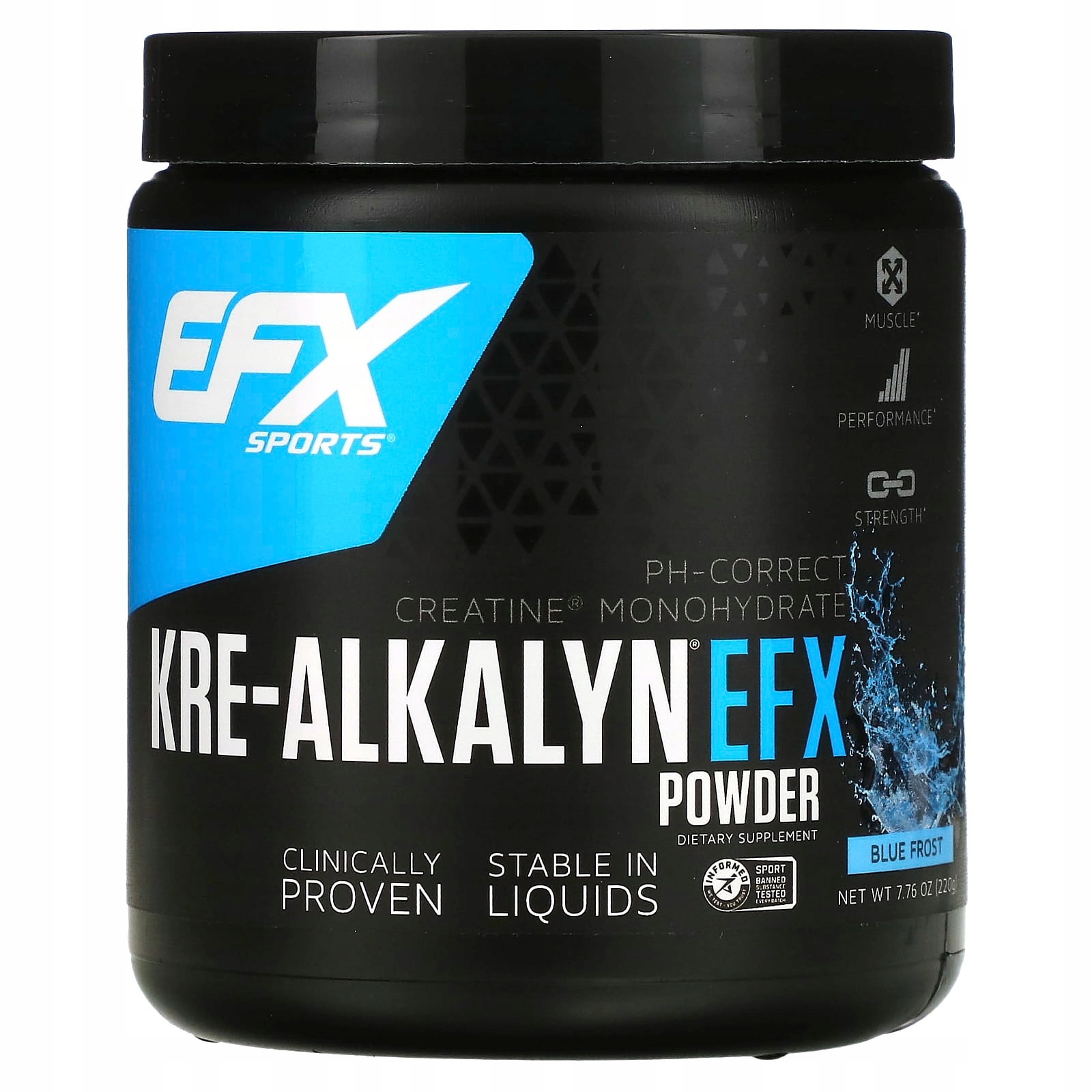 Efx Sports, Kre-Alkalyn Efx v prášku, Blue Frost, 220 g