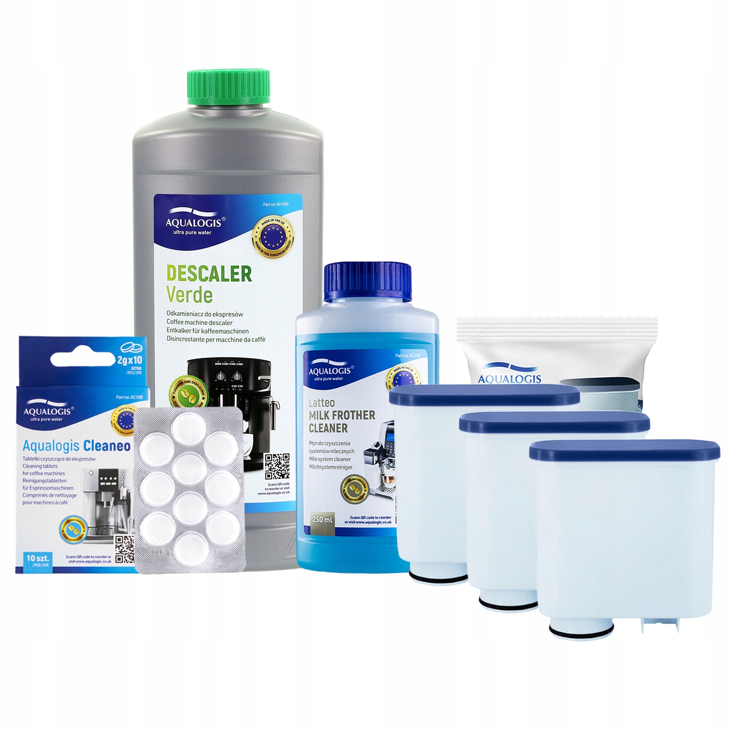 3x Filtr Do Ekspresu Saeco AL-Clean Odkamieniacz 1L Płyn Tabletki