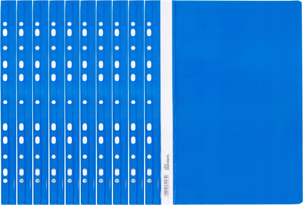 Skoroszyt plastikowy oczkowy twardy A4 PVC NIEBIESKI Ofix x 10 sztuk