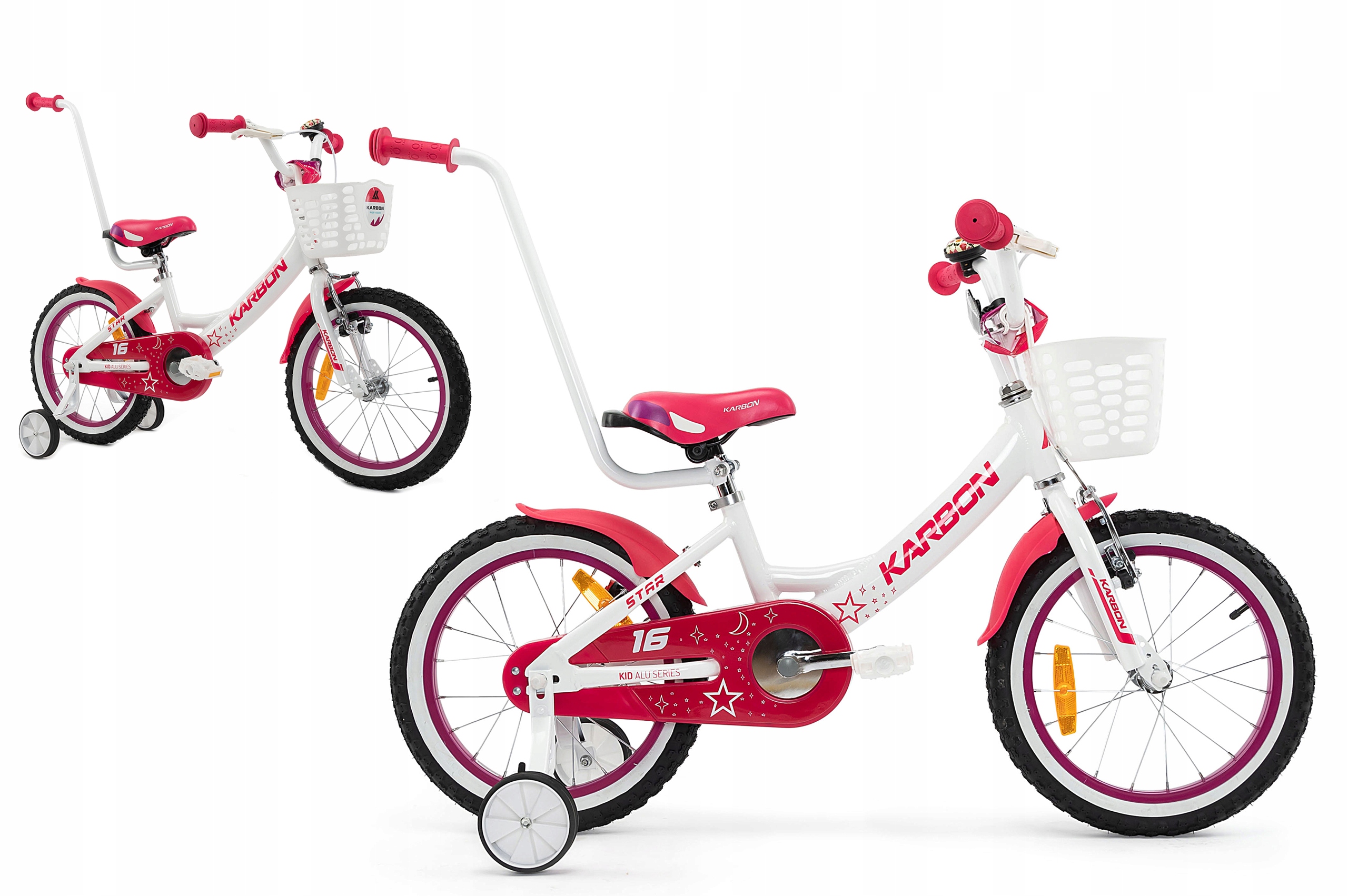 Rower dziecięcy 16 Karbon Star biały Alu R23
