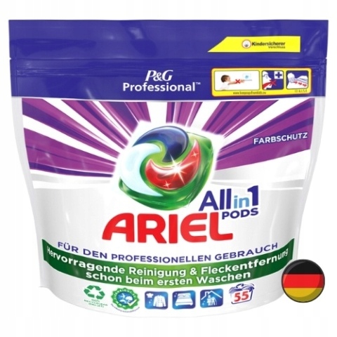 Levně Ariel Professional All-in-1 Pods kapsle na praní, barva 55 ks De