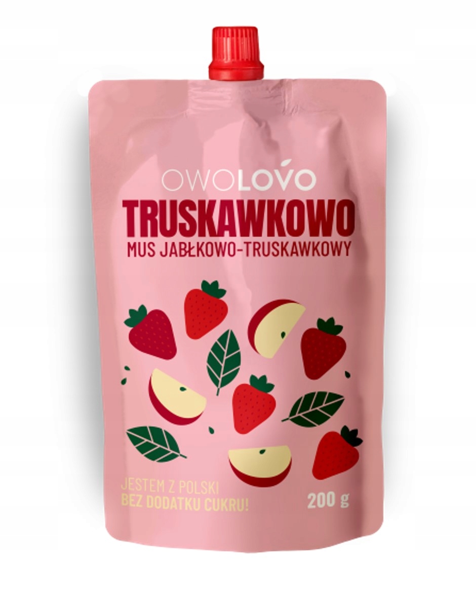 OWOLOVO Mus jabłkowo-truskawkowy Truskawkowo 200 g