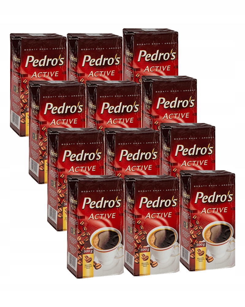 12 x Mletá káva Pedro's Active 500 g Dárek videokniha