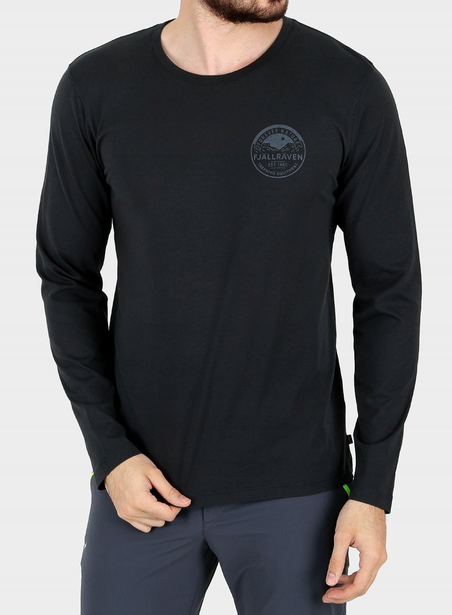 Dlouhý rukáv Fjallraven Forever Nature Badge L/s tmavě modrá velikost S