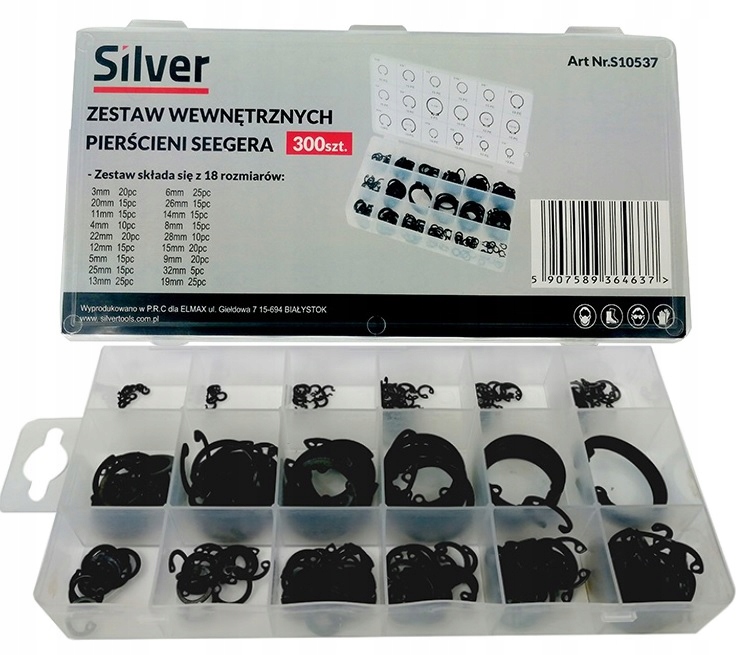 PIERŚCIENIE WEWNĘTRZNE SEGERA PIERŚCIENI 300 SZT