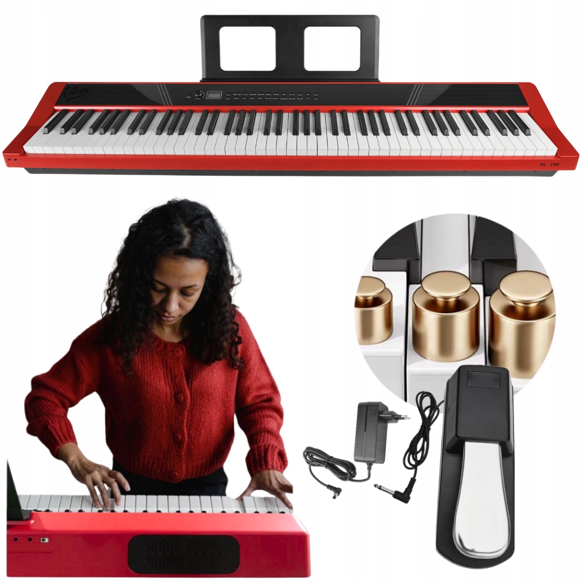 Přenosné Digitální Piano, Vážené Klávesy, 88 Kladívkových Kláves, Sustain