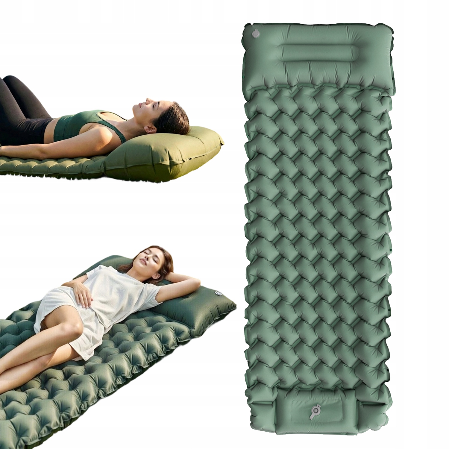 Materac Turystyczny Samopompujący Ultralekki Wbudowana Pompka Jednoosobowy