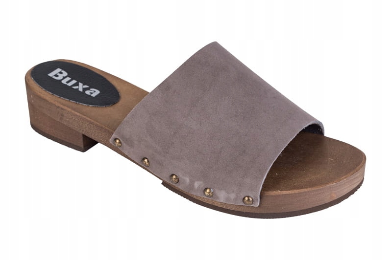 Komfortowe Drewniaki Chodaki Buxa L40 szary nub 41 Rozmiar 41